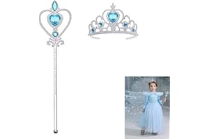 BOBOZHONG Set de Diademe et Baguette Magique Accessoires De Deguisement,2 pièce Accessoires de Fête d'habillage de Princesse Princesse Couronne Baguette pour Jeu de Rôle Lors d'une Fête d'Halloween pour Fille.