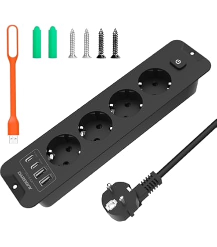 Prise Encastrable Avec USB-C 65 W - 3 Prises Et 4 Ports USB