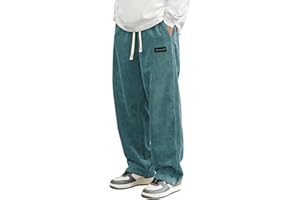 PADOLA Pantalones de Pana para Hombre Pantalón Holgado Cintura con Cordón Casuales Elásticos Cálido y Cómodo