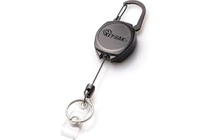 KEY-BAK 0KB1-0A24 Sidekick Id-bricka- och nyckelrulle, 61 cm, Kevlar-snöre, robust polykarbonathölje, metallkarbinhake i zink