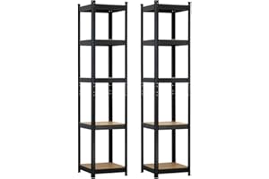 ORION91 Pack 2 Estanterías Modulares con 5 Baldas Ajustables 180x40x40cm 175Kg O91