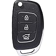 KASTWAVE Folding Smart Car Key, KASTWAVE 3 Buttons Keyless Entry Remote Case, Replacement Remote Car Key key Shell Repair for Mistra Hyundai HB20 SANTA FE IX35 IX45 Key Cover Case