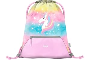 Baagl Sacca da palestra per ragazze – Sacchetti impermeabili per scarpe per bambini – Scuola e asilo Sport Bag