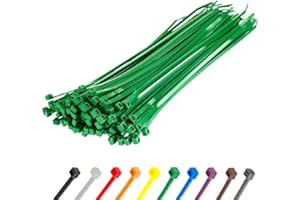 Gocableties - Bridas plastico verdes para cables - 100 Piezas - 200 mm x 4,8 mm - Resistentes a los rayos