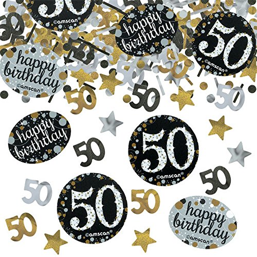 Komplette FesteFeiern® Dekoration zum 50. Geburtstag | Geburtstags Deko 50 | 31 Teile gold schwarz silber mit Luftballon | Party Deko Set happy birthday 50 - 4