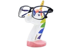 VIPbuy - Supporto per occhiali da sole in legno intagliato a mano, a forma di animale, per casa, ufficio, scrivania, idea regalo (unicorno)