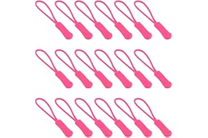 Ruidee 50 Pezzi Cerniera Tira Zip Estensione Cerniera Tag Zipper Puller Sostituzione Tiralampo in Nylon Fascino Tirazip per Zaini,Giacche (LLS/Dark Pink)