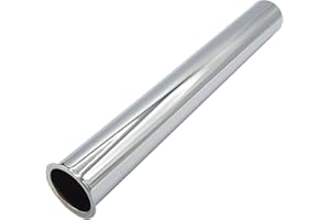 TYCNER Straight Pipe with Collar 32mm Drain Waste Trap Chrome Replacement 250mm Long
