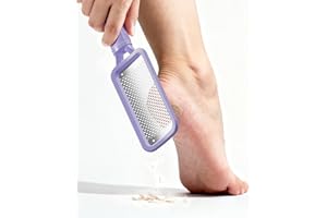BEZOX Pedicure Foot File Foot Scraper for Hard Skin-Foot File Callus Remover with Dead Skin Catcher – The Genius Foot Scrubber for Mess-Free Pedicures, Heel Scraper for Cracked Heel Treatment (Purple)