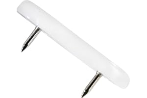 Adsamm® / 16 x patins glisseurs en plastique avec clou / blancs / 18x44 mm / rectangulaire / pieds glisseurs en plastique à clou pour meubles, de qualité optimale de Adsamm®