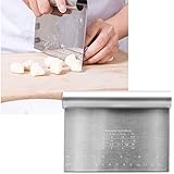 Teigspachtel,Teigkarte,Dough Scraper,Bench Scraper,Cake Teigschaber,Teigspachtel Edelstahl,mit Messskala,Teigkarte Edelstahl,
