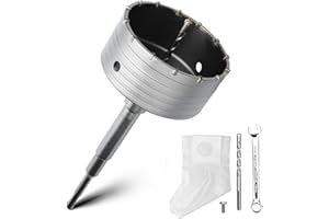 MOXPIFY Juego de brocas de 125 mm con adaptador SDS Plus de 220 mm y broca de centrado de 8 x 110 mm, para mampostería y hormigón