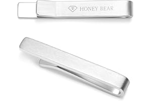 HONEY BEAR Fermacravatta Uomo - 1.57“/1.97"/2.12"/2.36" Dimensione Standard Normale/Sottile Regalo di Nozze di Business,4/5/5.4/6cm