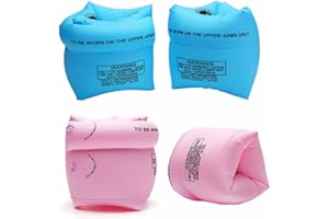 INSZKOOS 4 Paquets Brassards de Natation Enfant Brassard Piscine Float Bands Brassard Gonflable Manches de Flotteur Anneaux de Natation, Aide à la Natation pour Enfants Fille Garçon Débutants de 2 à 8 Ans