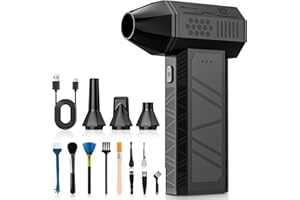 FIVAVA Electric Air Duster,130000RPM Elektrische Staubgebläse Druckluftspray, 3-Gang Mini-Elektrische Staubgebläse, Super Power Turbo Gebläse für Computer, Tastatur, Haus, Outdoor und Auto