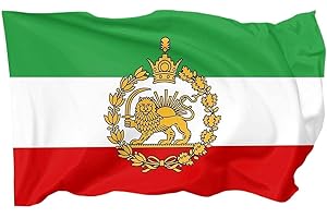 CIKIKI Iranian Flags Set - Old Historic Iran Flag & Former Iran Flags with Lion Sun Crown 4x6FT Premium Polyester with Sturdy Double Stitching & 2 Brass Grommets for Patriotism & Decor (A)