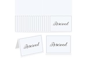 NEZYO 24 Pieces Reserved Table Tent Sign White Paper Reserved Table Signs Table Reserved Cards Place Cards for Wedding Party Restaurant