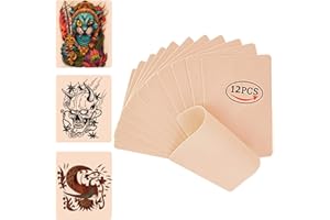 UPTATSUPPLY 12PCS Blank Tattoo Skin Practice - 6"x8" Double Sides Tattoo Practice Skin kit Silicone Pads Tattooing Microblading Practice Skin for Beginners