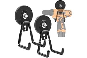 DGDUBRB Schwarze Magnethaken, 66mm Magnet Mit Haken, Magnethaken Extra Stark, Magnetischer Haken Anti-Rutsch-Beschichtung zum Aufhängen, Neodym-Magnethaken für Metallschränke, Werkzeuge 【2 Stück】