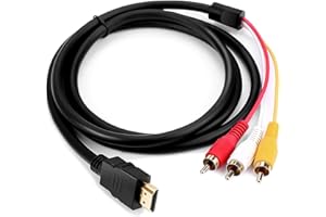 Yiany Cavo HDMI a 3RCA 1080P HDMI maschio a RCA 1,5 m audio video AV componenti adattatore convertitore cavo per HDTV DVD