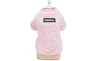 SMALLLEE_Lucky_Store Weicher Sherpa-Fleece-Pullover für kleine Hunde und Katzen, Sweatshirt für Welpen, Kätzchen, Wintermantel, warme Haustierkleidung, Babyrosa, Größe XL
