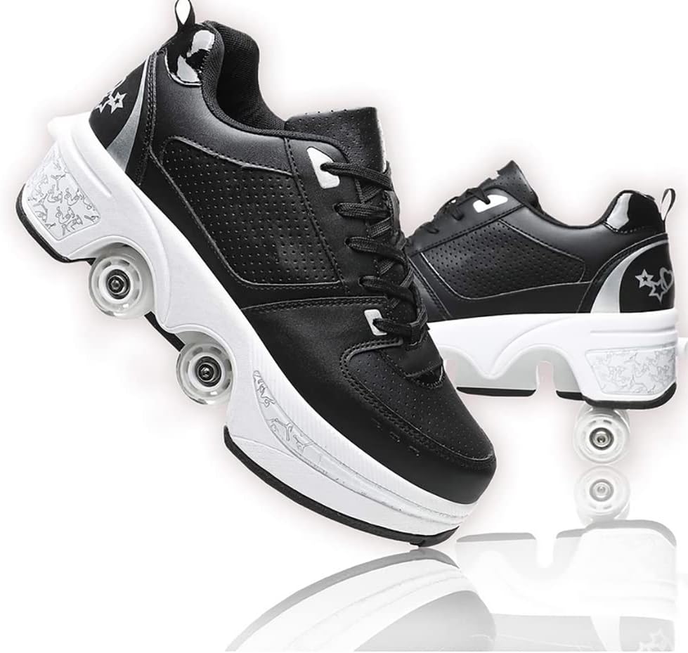 Zapatos con Ruedas para Niños y Mujeres - Patines de Skate, Zapatillas Deportivas de Patinaje y Correr