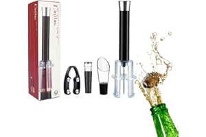 TONGFENG Abrebotellas manual de presión de aire - Juego de abridor de botellas de vino - Práctico juego de regalo creativo - Sacacorchos de aire comprimido - Tapón de vacío y vertedor de vino Regalos para los
