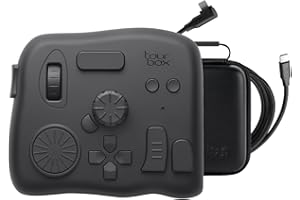 TOUR BOX Elite, Controller per Video Editing Fotografico, Bluetooth Tastiera di Scelta Rapida Personalizzata, Console Creativa per Photoshop Lightroom Premiere, Twavoletta da Disegno Windows Mac PC