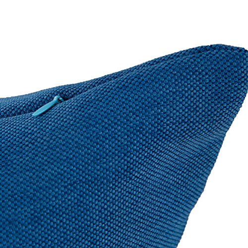 Deconovo 4er Pack Kissenhülle Leinenoptik Kissenbezug Blau Kissenbezüge 40×40 cm - 3