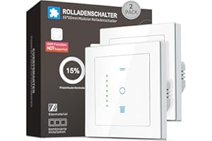 Rolladenschalter mit Positionssteuerung, CURRYSMARTER Rollladenschalter für Rollladen Jalousien | Kompaktes Design | Kindersicherung | Backlight-Funktion CURRYSMARTER (2er Set Rollladenschalter)