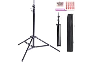 WXYYKX Übungskopf Ständer Stativ für Frisierkopf Perückenkopf Ständer Puppenkopfständer 88-165cm mit Aufbewahrungstasche und extra Abteilklammern