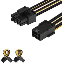 3 Adattatori SATA Da 8 Pollici (20 Cm) – Maschio 15 Pin A Femmina 6 Pin PCIe Per Scheda Grafica