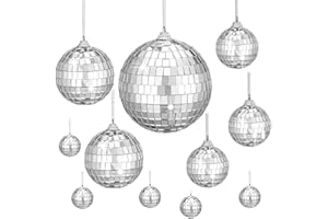 HIQE-FL Boule Disco Miroir,Boule À Facettes à Suspendre,Boule à Facette Miroir,Boule Miroir à Suspendre,Boule Pailletée,Boule à Facettes Disco,Espejo Discoteca