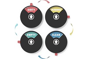 DUVLIET Aktualisiert Geschirrspüler Soft Magnet Clean Dirty Schild, Clean Dirty Running Empty Magnet für Geschirrspüler, Spülmaschinenmagnet Sauber Schmutzig Zeichen Clean Dirty Sign mit doppelseitigem Kleber