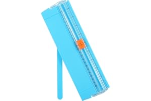 GOGOU Mini Massicot Scrapbooking Rogneuse A4, Massicot Guillotine Précis Pliage avec Sauvegarde de Sécurité Lame Acier pour la Découpe de Papier Loisir Créatif Photos Étiquettes Scrap, Bleu