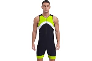 Hedmy Mens One Piece Bodysuit Wetsuit Sleeveless Front Zip Swimming Surfing Swimsuit Sun Protection Swimwear