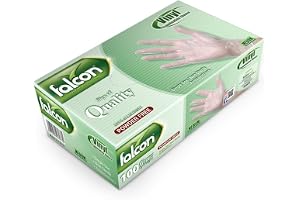 Falcon Vinyl Gloves - Clear Powder Free (Medium)