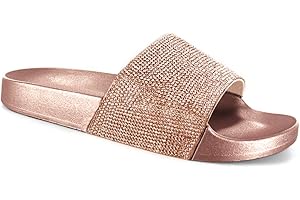 SUGAR ISLAND CELEBRITY STYLE LADIES WOMENS GLITTER DIAMANTE FLIP FLOP SLIDERS PLAIN SLIPPERS MULES
