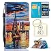 Produktbild für Huawei P8 lite Hülle Brieftasche Schutzhülle, Malerei PU Lederhülle Flip Hülle im Bookstyle Cover Schale Stand Ständer Etui Karten Slot Schutzhülle Tasche Wallet Case für Huawei P8 lite +Schlüsselanhänger (E) (5)
