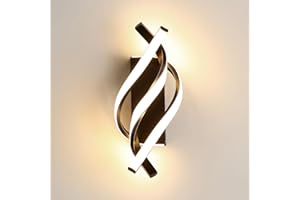 Dorlink Modern LED Wall Light 22W Black Spiral Aluminum Modern LED Wall Lamp, 3000K Warm Light Indoor Wall Lighting Fixtures for Bedside, Hallway, Stair, Living Room, Bedroom