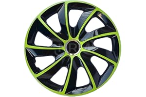 NRM Stig Extra Green/Black Wheel Trim 14 Inch Set of 4