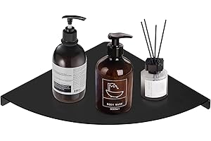 Biutimarden 304 in Acciaio Inox Mensola per Doccia Montaggio a Parete Impermeabile Scaffale Doccia Angolare Robusto Durevole Mensola Angolare per Doccia per Bagno e Camera da Letto (Nero, 1PC)