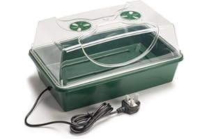 EarlyGrow MPL50035/P Heated Electric Shatter Resistant Medium Propagator for Seed Germination and Growth - 38 x 24 x 20 Centimetres - Green