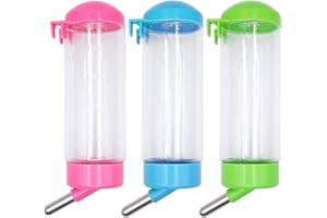 BREUAILY 3 bottiglie per criceti, da 500 ml, in plastica, per piccoli animali, per conigli, criceti, porcellini d'India, gerbillo, cincilla