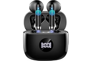 JXREV Auriculares Inalámbricos Bluetooth 5.4, 2026 Auriculares Inalámbrico 40H de Reproducción, IP7 Impermeable Cascos Inalámbricos HiFi Estéreo con 4 ENC Cancelación de Ruido Micrófono para IOS/Android