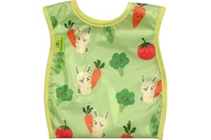 Bibetta Weaning baby bib Wipeezee Wipe Clean Baby Feeding Bib with Crumb Catcher Pocket for Babies and Toddlers Roll up