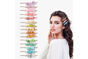 15 Stücke Kristall Haarklammern Kraeoke Edelstein Haarnadel Bunt Bobby Pins Haarspangen Accessoires für Frauen und Mädchen