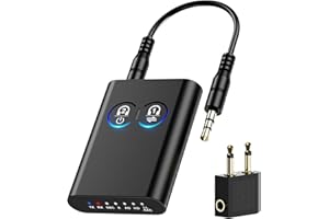 ORIA Bluetooth Transmitter Receiver for TV | AptX Adaptive 2-in-1 Adapter with Dual Connection & 3.5mm Jack - Wireless Audio Converter for PC, Car, Gaming, Speakers, Headphones & Airplane