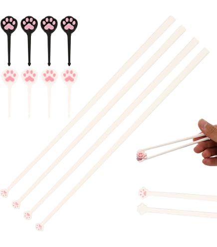 2 Paar Katzenpfoten-Essstäbchen – Rosa, Rutschfest, Wiederverwendbar Aus PC, Für Anfänger & Kinder