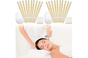 JAONLD Ear Candles, 20 Pcs Natural Beeswax Ear Candles Cones Hollow Candles Non-Toxic Ear Wax Remover Candle Kit for Blocked Ears with 10 Protective Disks+20 Cotton Swab